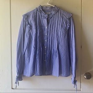 Alex Mill Blue Striped Button Up Blouse